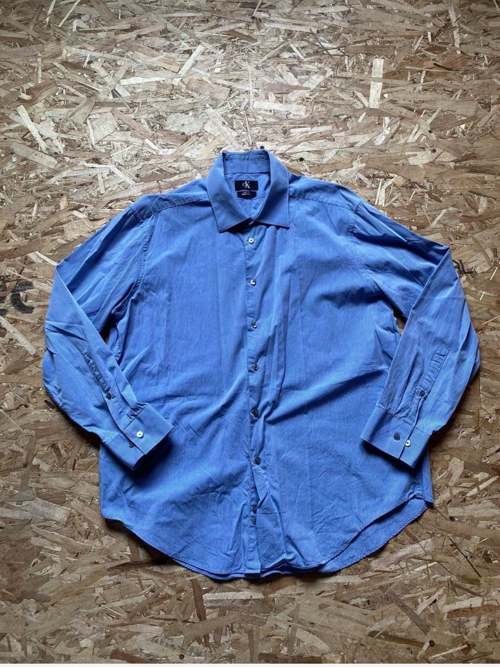 Calvin Klein Light Blue Men's Long-Sleeve Button-Up Shirt